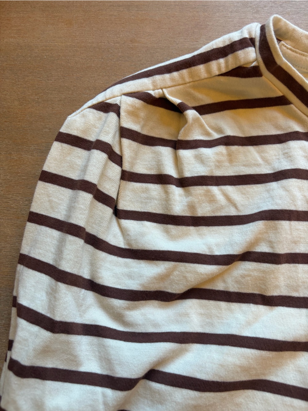 rag & bone Cream and Brown Striped Short Sleeve Tee - Picture 2 of 3